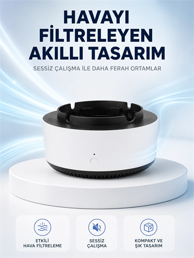 Hava Temizleyici Küllük ,Duman Filtreli, Sessiz Çalışan, Şık Tasarım