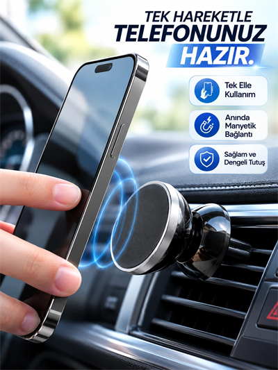 Havalandırma Izgarası İçin Manyetik Araç Telefon Tutucu