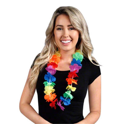 Hawaii Çiçekli Boyun Kolyesi - Renkli Tropikal Parti Leisi