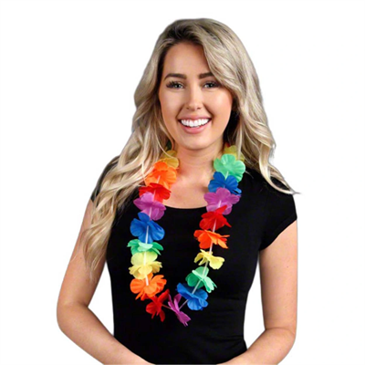 Hawaii Çiçekli Boyun Kolyesi - Renkli Tropikal Parti Leisi