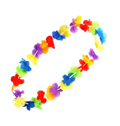 Hawaii Çiçekli Boyun Kolyesi - Renkli Tropikal Parti Leisi