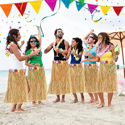 Hawaii Tarzı Hula Eteği – 60 Cm Hasır Naturel Etek Bx40