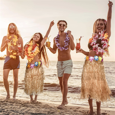 Hawaii Tarzı Hula Eteği – 60 Cm Hasır Naturel Etek Bx40