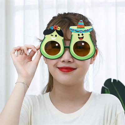 Hawaii Temalı Avokado Gözlük – Kostüm &amp; Parti Gözlüğü (3936)