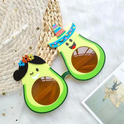 Hawaii Temalı Avokado Gözlük – Kostüm &amp; Parti Gözlüğü (3936)