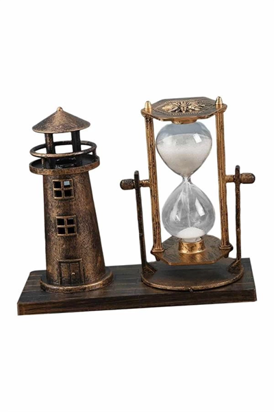 Hediyelik Eşya Retro Ahşap Deniz Feneri Kum Saati Biblo