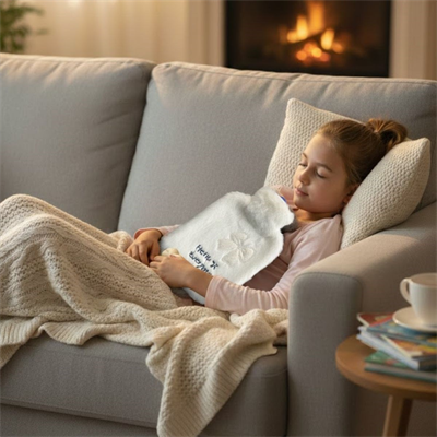 Hello Everyone Yazılı Kurdeleli Beyaz Peluş Sıcak Su Torbası 1 Lt – Yumuşak Kılıf, Uzun Süre Sıcak Tutan Termal Su Torbası