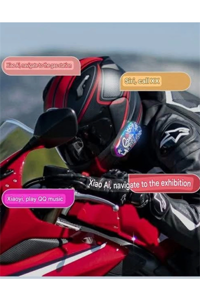 Helmet Graffiti Motor Kask Kulaklık Rgb Modlu Su Geçirmez 6.0 Bluetooth Intercom Yenı Model