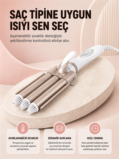 Her Saç Tipine Uygun, Hızlı Isınan Bukle Yapıcı – Evde Kuaför Kalitesinde Sonuç Yeni Nesil