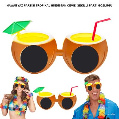 Hindistan Cevizi Tropikal Hawaii Yaza Merhaba Parti Gözlüğü (3936)