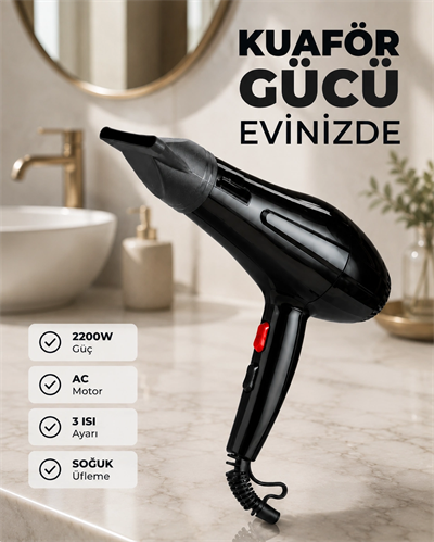 Hızlı Kurutma ve Şekillendirme İçin Profesyonel Saç Kurutma Makinesi