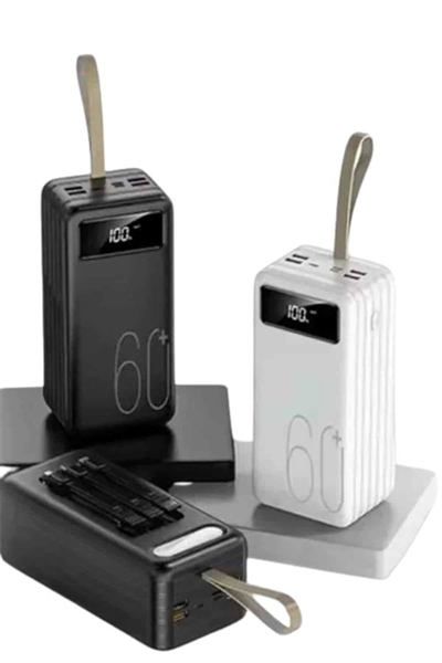 Hızlı Şarj 4 Çıkışlı Powerbank 60.000 Mah Taşınabilir Dijital Göstergeli