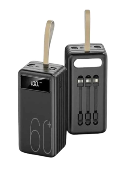 Hızlı Şarj 4 Çıkışlı Powerbank 60.000 Mah Taşınabilir Dijital Göstergeli