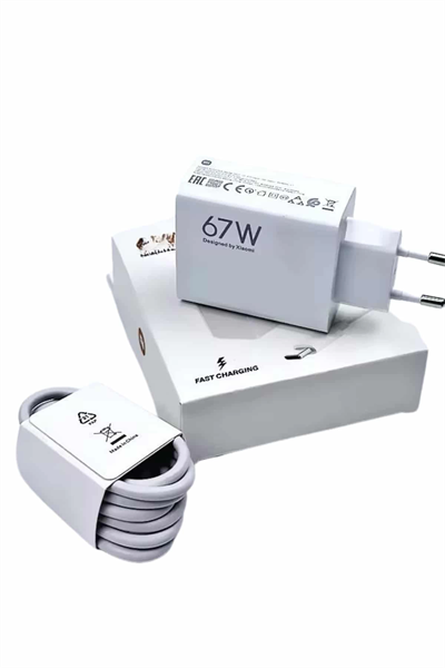 Hızlı Şarj Aleti Adaptörü Kablo Seti 67W Uzun Ömürlü Beyaz