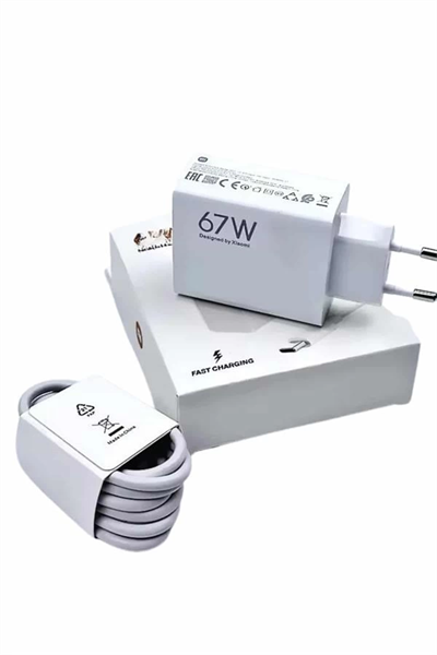 Hızlı Şarj Aleti Adaptörü Kablo Seti 67W Uzun Ömürlü Beyaz
