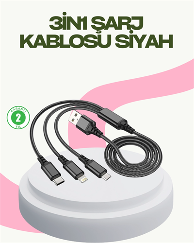 Hızlı Şarj Destekli Çoklu Şarj Kablosu – Seyahat ve Günlük Kullanım