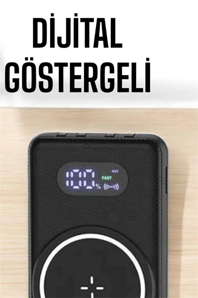 Hızlı Şarj Dijital Göstergeli Powerbankli Çoklu Şarj Özelliği