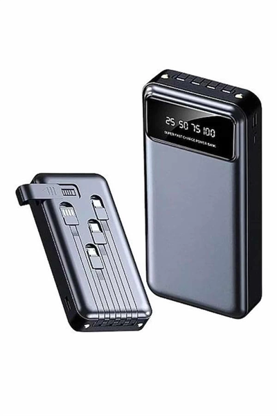 Hızlı Şarj Özellikli 20.000 Mah Dijital Göstergeli USB Girişli Android ve İOS Uyumlu Powerbank
