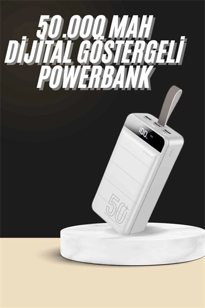 Hızlı Taşınabilir 50.000 Mah Powerbank Led Ekran Android ve İOS Uyumlu