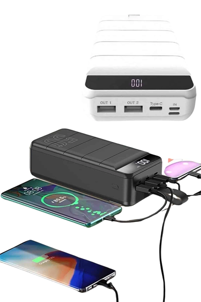 Hızlı Taşınabilir 50.000 Mah Powerbank Led Ekran Android ve İOS Uyumlu Yeni Nesil