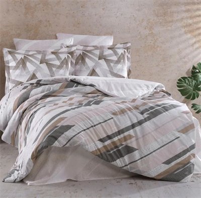 Hobby Çift Kişilik Ranforce Nevresim Takımı Stark Kahve