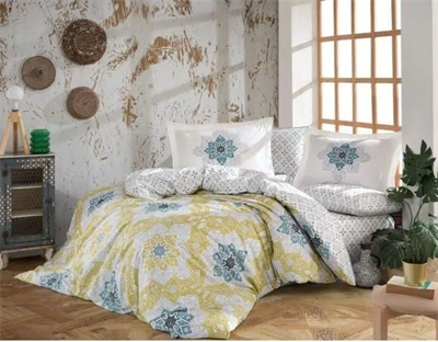 Hobby Kingsize Poplin Nevresim Amanda Sarı