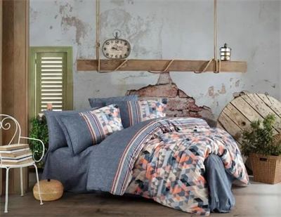 Hobby Kingsize Poplin Nevresim Arella Oranj