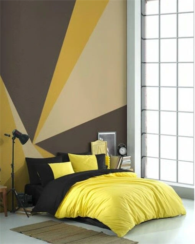 Hobby Kingsize Poplin Nevresim Diamond Sarı Siyah