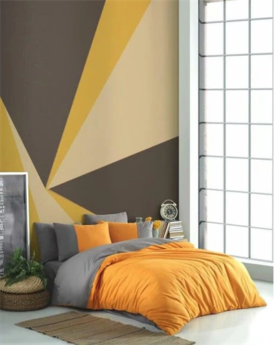 Hobby Kingsize Poplin Nevresim Diamond Turuncu Antrasit