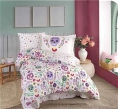 Hobby Tek Kişilik Poplin Nevresim Takımı Alice Mor