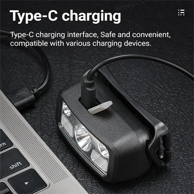 Hs-43 Sensörlü Şarjlı Type-c Çok Amaçlı Kırmızı Işıklı Kafa Lambası