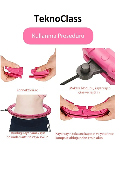 Hulahop Egzersiz Çemberi Egzersiz Halkası Ağırlıklı Bel Karın Kalça Bölgesi Ayarlanabilir