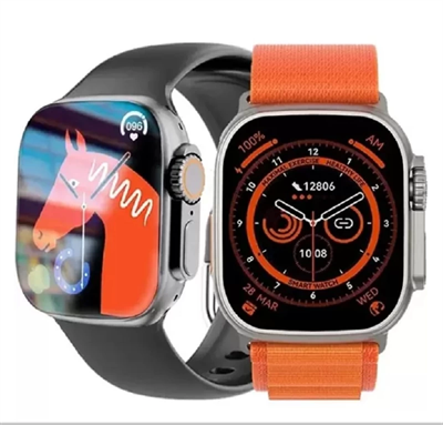 Hw8 Ultra Çift Kordon 49mm - Siri Nfc Bluetooth Arama Konuşma - İos & Android Uyumlu Akıllı Saat