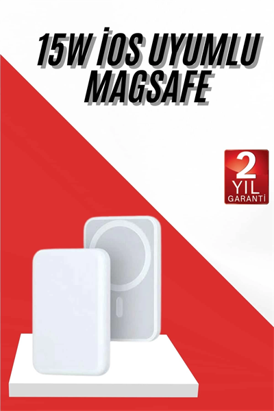 İOS Uyumlu Magsafe Kablosuz 15w Şarj Powerbank Magesafe