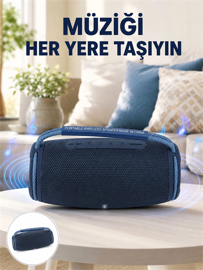 IPX5 Su Geçirmez Taşınabilir Bluetooth Hoparlör Renkli Işıklı Yeni Nesil