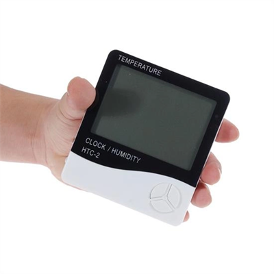 İç Ve Dış Ortam Sıcaklığını Ölçebilen Lcd Ekran Saat Göstergeli Alarmlı Nem Ölçer Termometre Bx40