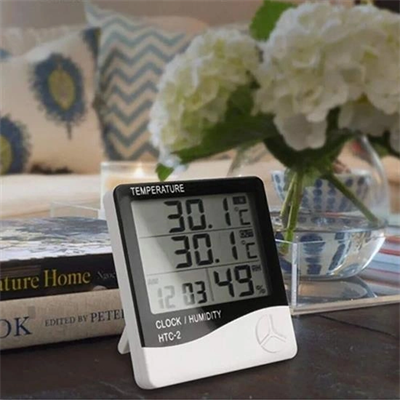 İç Ve Dış Ortam Sıcaklığını Ölçebilen Lcd Ekran Saat Göstergeli Alarmlı Nem Ölçer Termometre Bx40