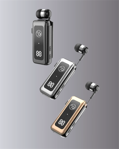 İçi Sarılabilen Kablo ve Yaka Klipsli Bluetooth Kulaklık