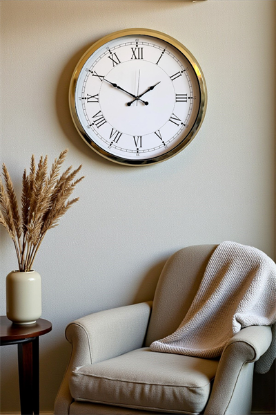 İhtişamlı Gold 52 Cm Metal Roma Rakamlı Lüks Duvar Saati