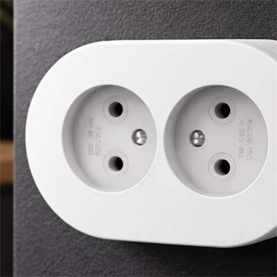 İkili Beyaz Topraklı Sıva Üstü Priz - Modern Elektrik Çiftli Priz