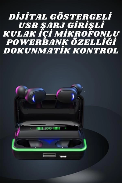 İkili Bluetooth Kulaklık Dijital Göstergeli Uzun Pil Ömrü Yüksek Ses Kaliteli