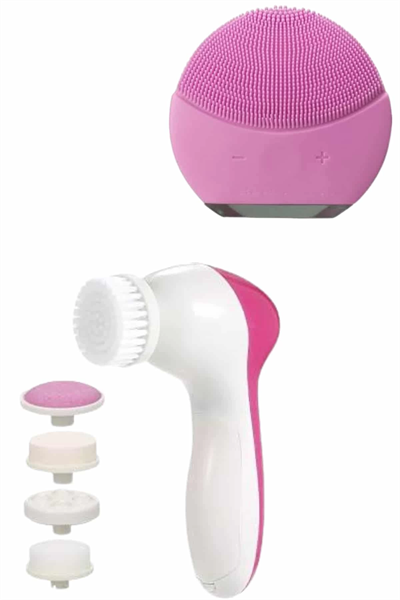 İkili Cilt Bakım Seti 5 Başlıklı Yüz Temizleme ve Masaj Aleti Canlandırıcı ve Onarıcı