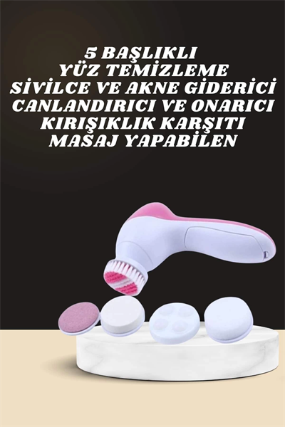 İkili Cilt Bakım Seti 5 Başlıklı Yüz Temizleme ve Masaj Aleti Canlandırıcı ve Onarıcı