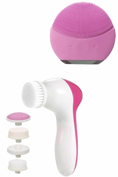 İkili Cilt Bakım Seti 5 Başlıklı Yüz Temizleme ve Masaj Aleti Canlandırıcı ve Onarıcı