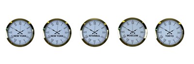 Imperial Roma Gold 5’li 36 Cm Metal Dünya Saati Seti
