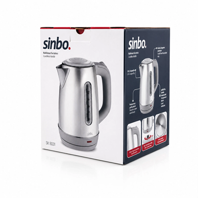 İnoks Çelik Kettle Su Isıtıcısı Kablosuz Kullanım 1.8lt 360° Dönebilme Otomatik Kapanma Sk-8031 Bx40