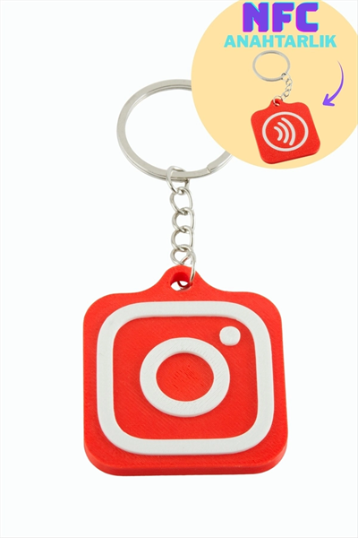 InstagramLogolu 3D Baskılı NFC Anahtarlık