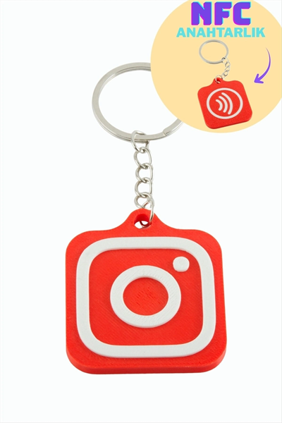 InstagramLogolu 3D Baskılı NFC Anahtarlık