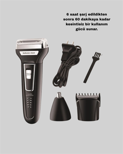 İnsua 3’lü Tıraş Makinesi – 3 Farklı Kesim Başlığı, Güçlü Motor, 60 Dakika Kullanım