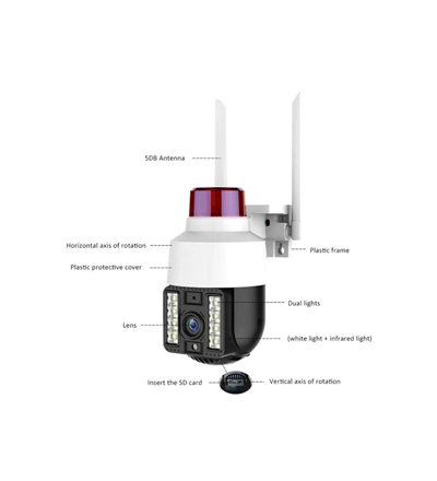 Int-cmr21 Sd-kart Destekli Hareketli Sesli Gece Renkli Ptz Akıllı Wifi Güvenlik Kamerası Bx40